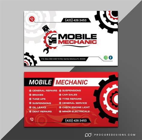 mobile mechanic business cards